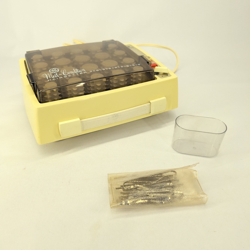 GE Hairsetter Yellow Mist-Condition Vintage Electric Rollers B1HCD-4